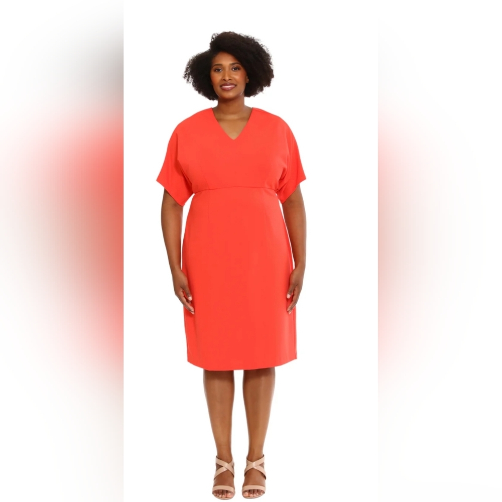 London Times Fiorella Orange Coral Dress 20W